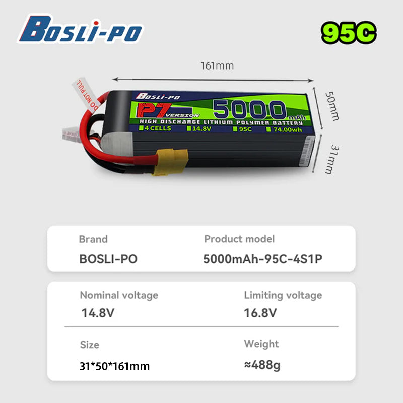 Boslipo P7 Versione 5000mAh 95 - Drone Battery 4S recensione e prezzo